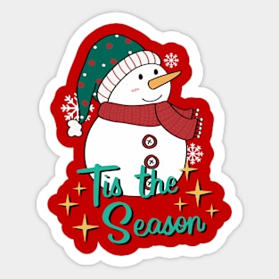 Cute Snowman waiting for Christmas Sticker